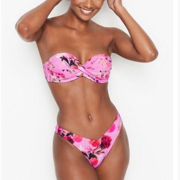 Victoria's Secret Mallorca Twist-front Bandeau Top & High-waist Cheeky Bottom - Picture 3 of 16